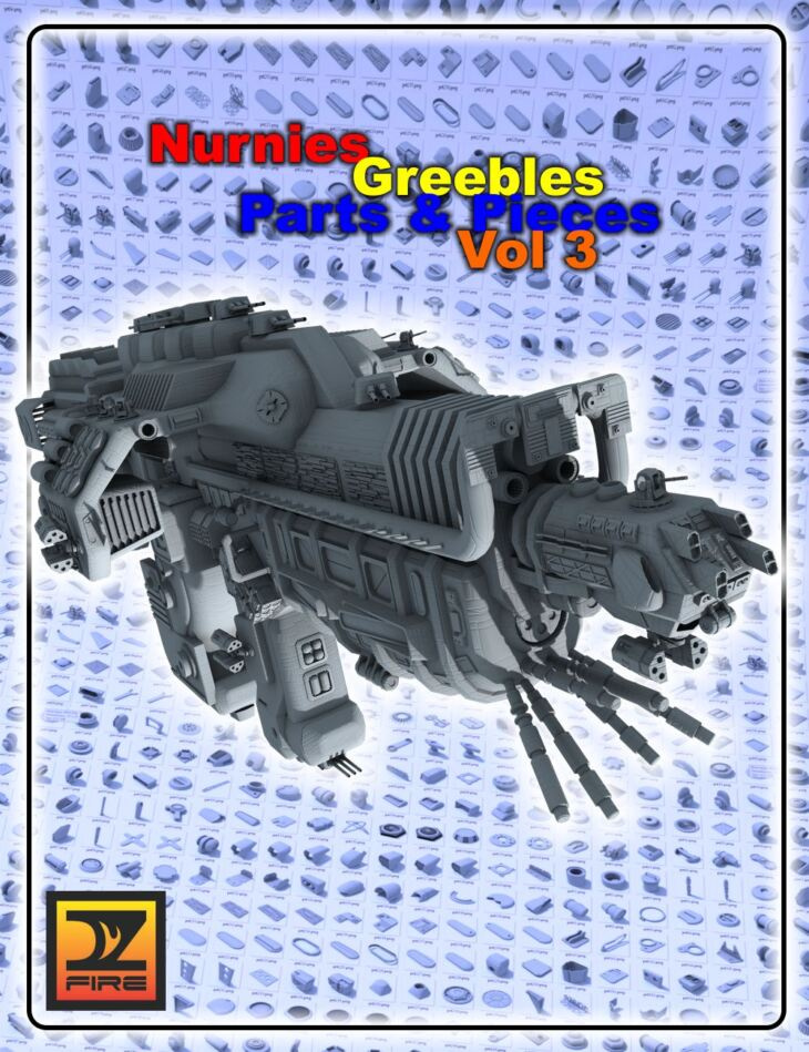 Nurnies Greebles Parts and Pieces Vol 3_DAZ3D下载站