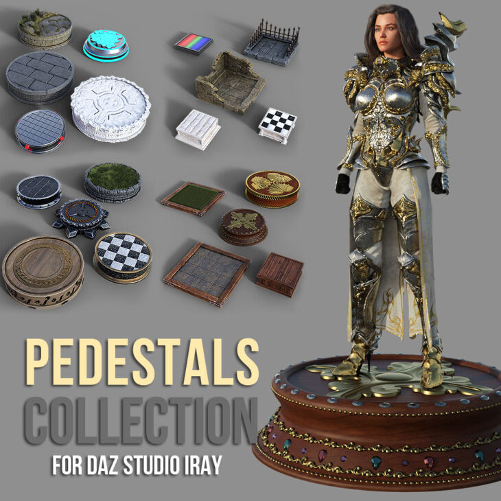 Pedestals Collection for DS Iray_DAZ3DDL