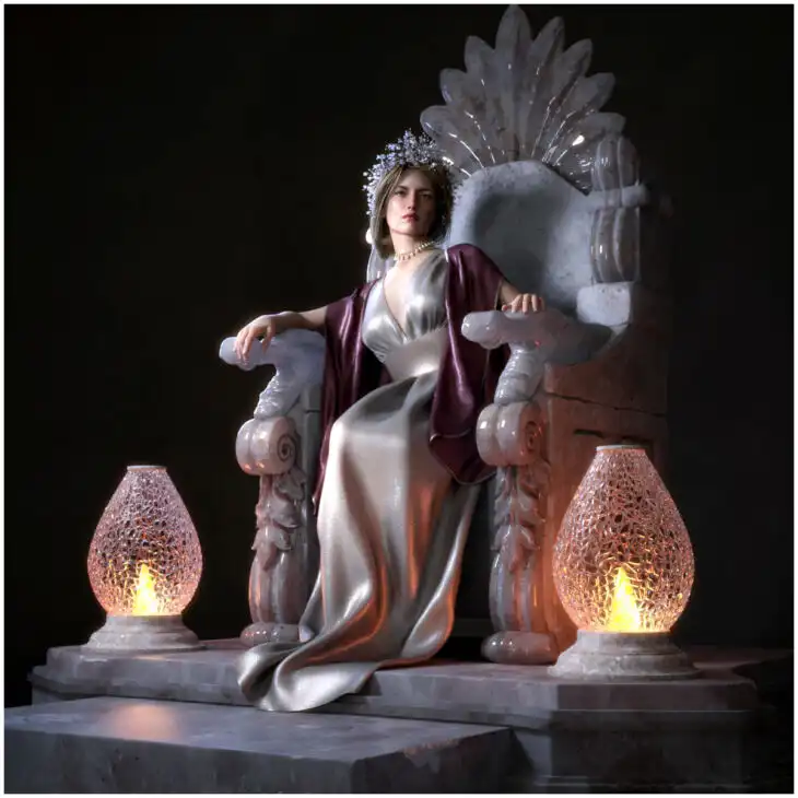 Stone Throne for Daz Studio_DAZ3D下载站