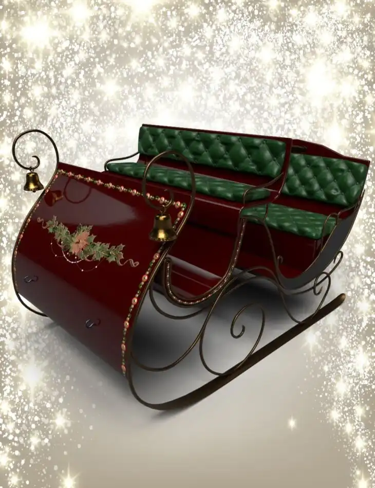 The Vintage Sleigh & Vintage Sleigh Iray Textures Addons_DAZ3D下载站
