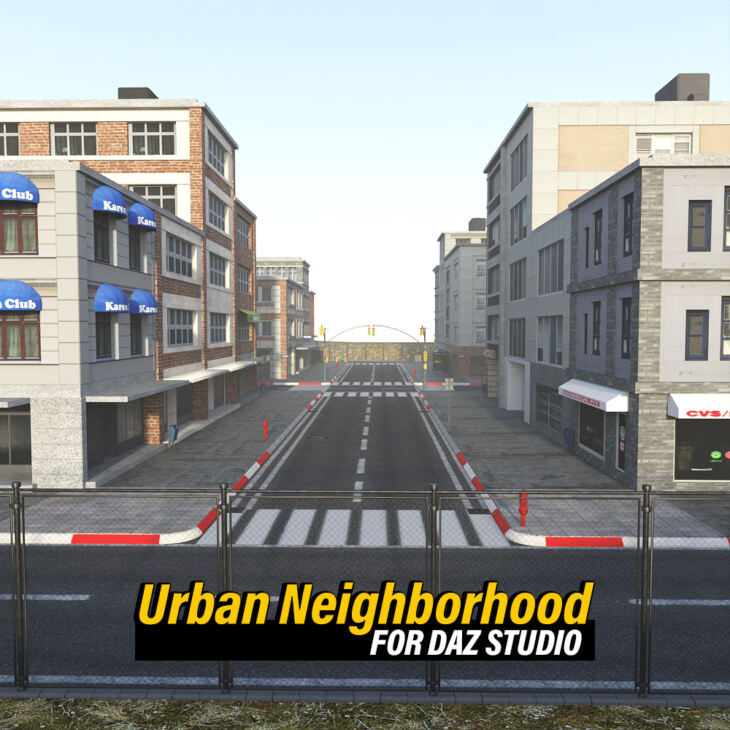 Urban Neighborhood for DS Iray_DAZ3D下载站
