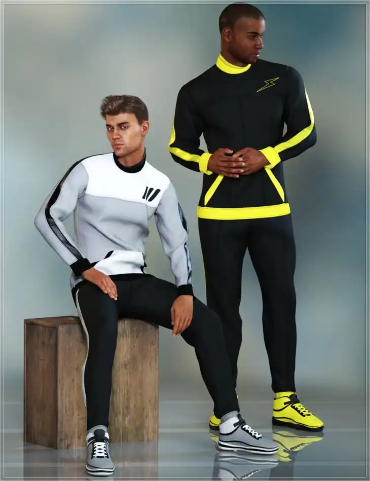 dForce Track Outfit for Genesis 8 Males_DAZ3D下载站