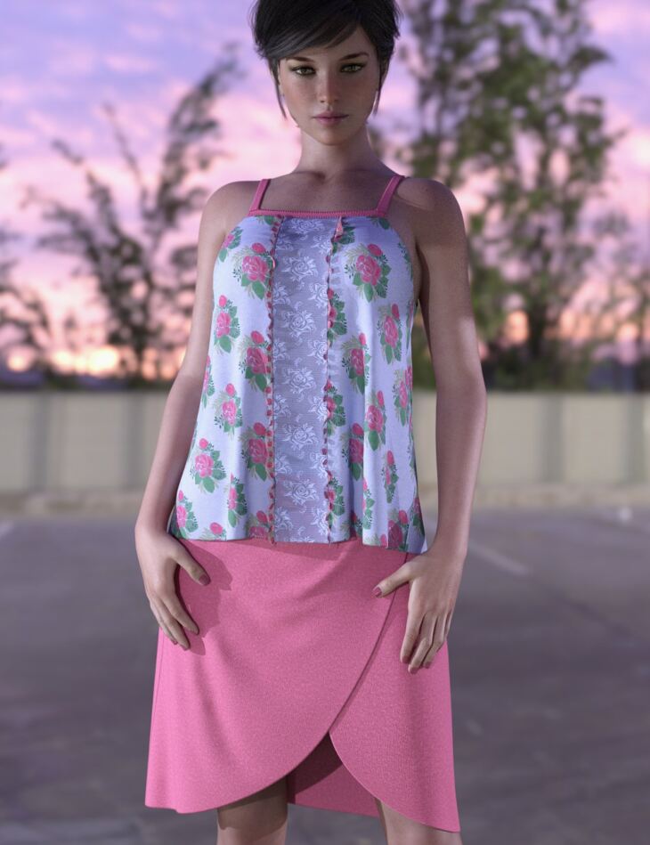 dForce Wrap Skirt Outfit for Genesis 8 Female(s)_DAZ3D下载站
