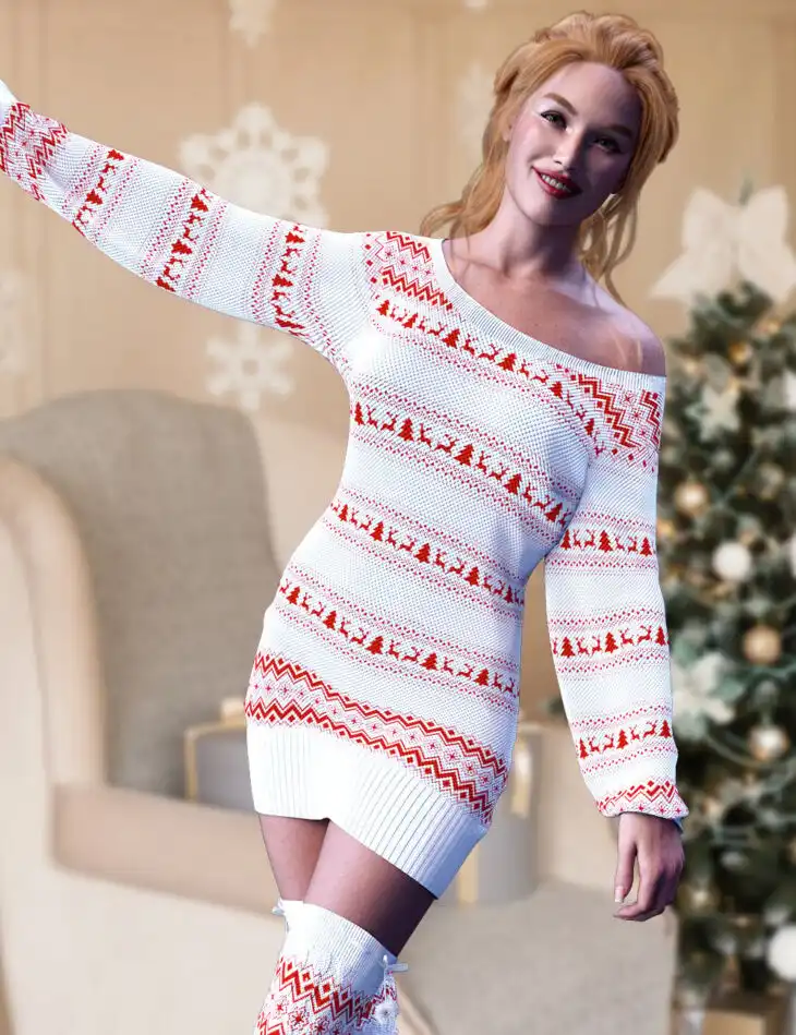 dForce X-Fashion Warm Sweater for Genesis 9_DAZ3DDL