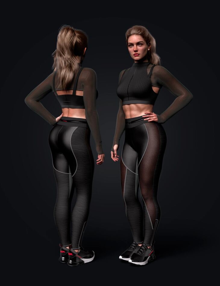 AJC Energy Sportswear Outfit for Genesis 9_DAZ3D下载站
