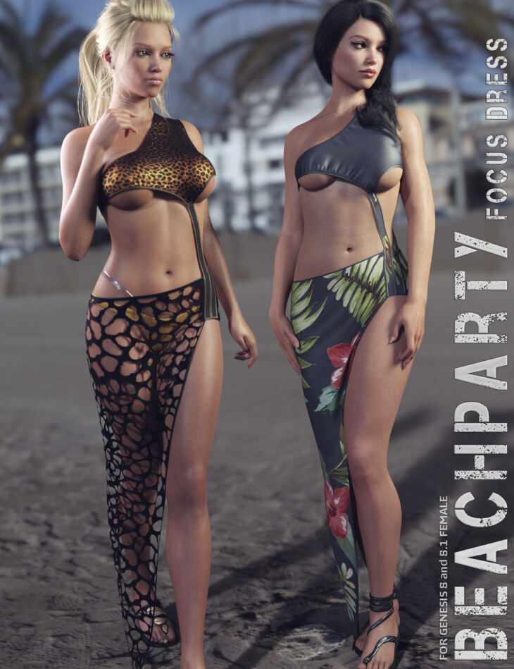 Beach Party for dForce Focus Dress_DAZ3D下载站