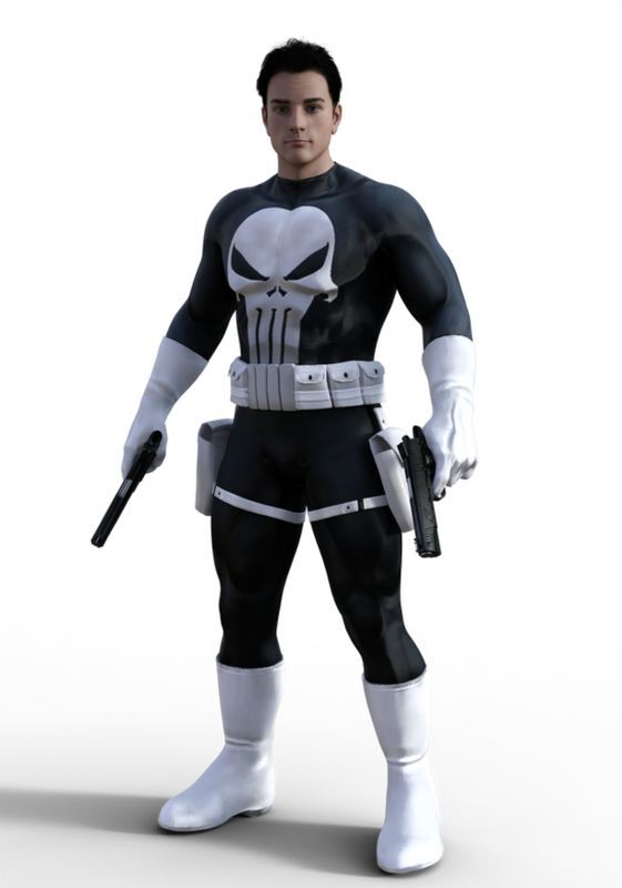 Classic Punisher Outfit For G8M_DAZ3D下载站