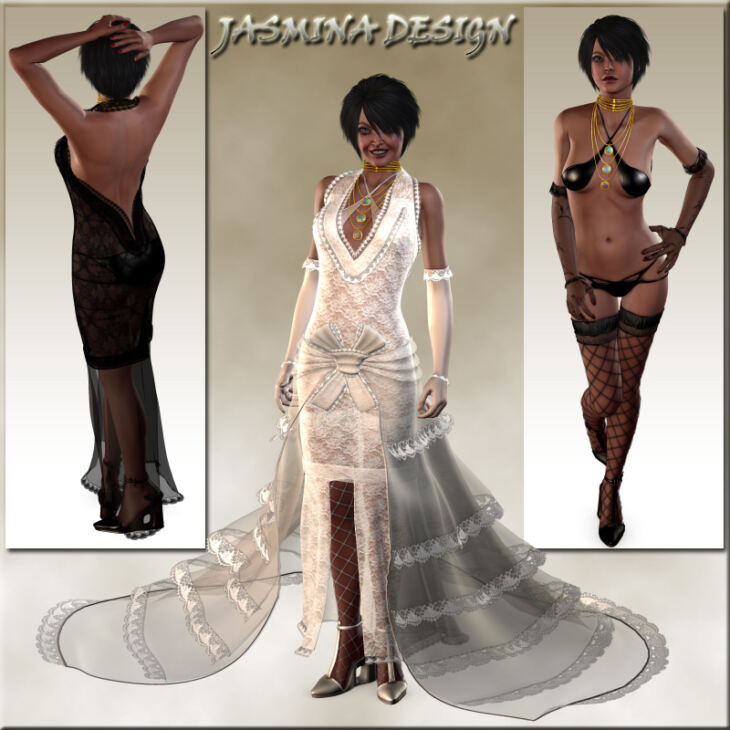Complete Bridal Set for Victoria 4.2 (11 clothing figures)_DAZ3D下载站