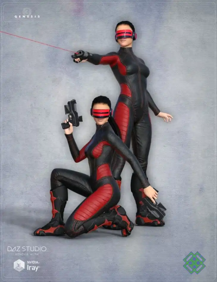 Gun GR15 for Genesis 3 Female(s) + Poses_DAZ3D下载站