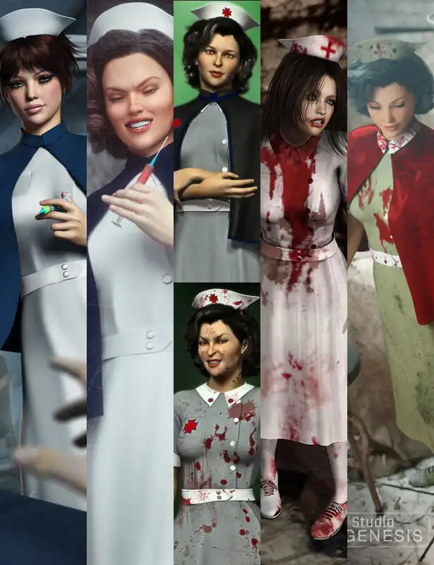 Mad Nurse for Genesis 2 Female(s) & Genesis Bundle_DAZ3D下载站