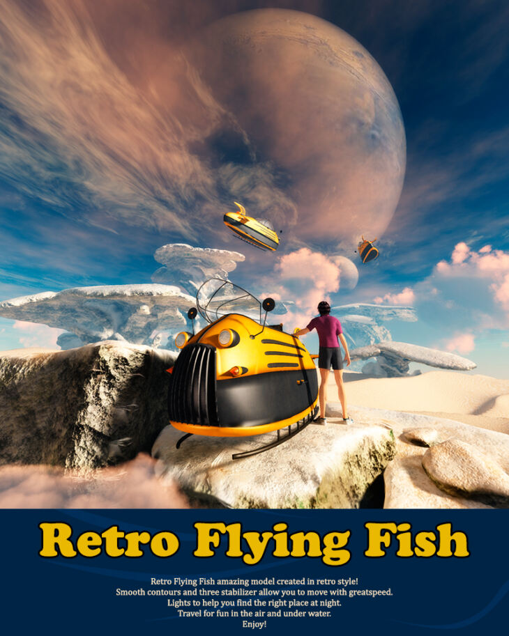 Retro Flying Fish_DAZ3D下载站