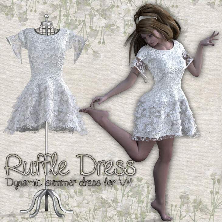 RuffleDress for V4_DAZ3D下载站