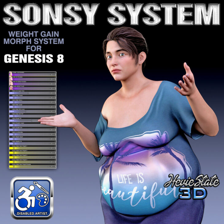 Sonsy Weight Gain System for Genesis 8 Female (Bundle)_DAZ3D下载站