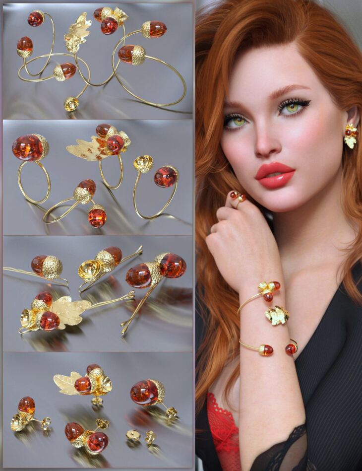 VRV Leigh Jewelry for Genesis 8 and 8.1 Females_DAZ3D下载站