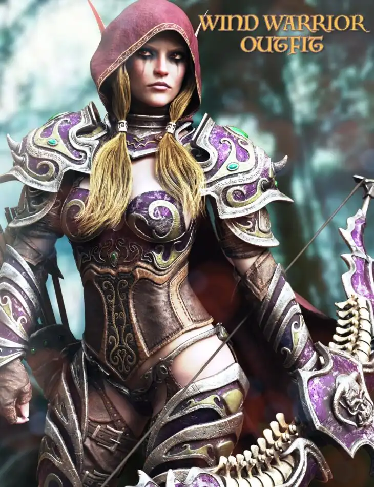 Wind Warrior Outfit with dForce for Genesis 8 Female(s)_DAZ3DDL