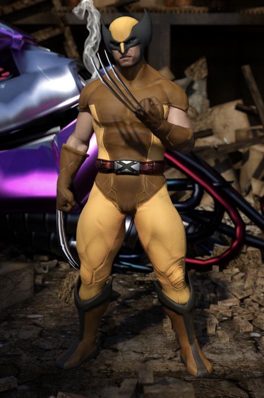 Wolverine Outfit (Yellow & Brown) For G8M_DAZ3D下载站