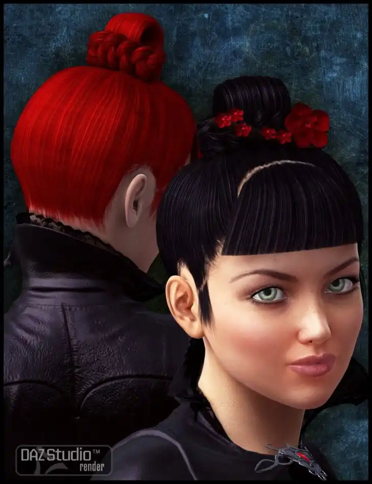 Ying Hua Hair for Genesis 2 Female(s)_DAZ3D下载站