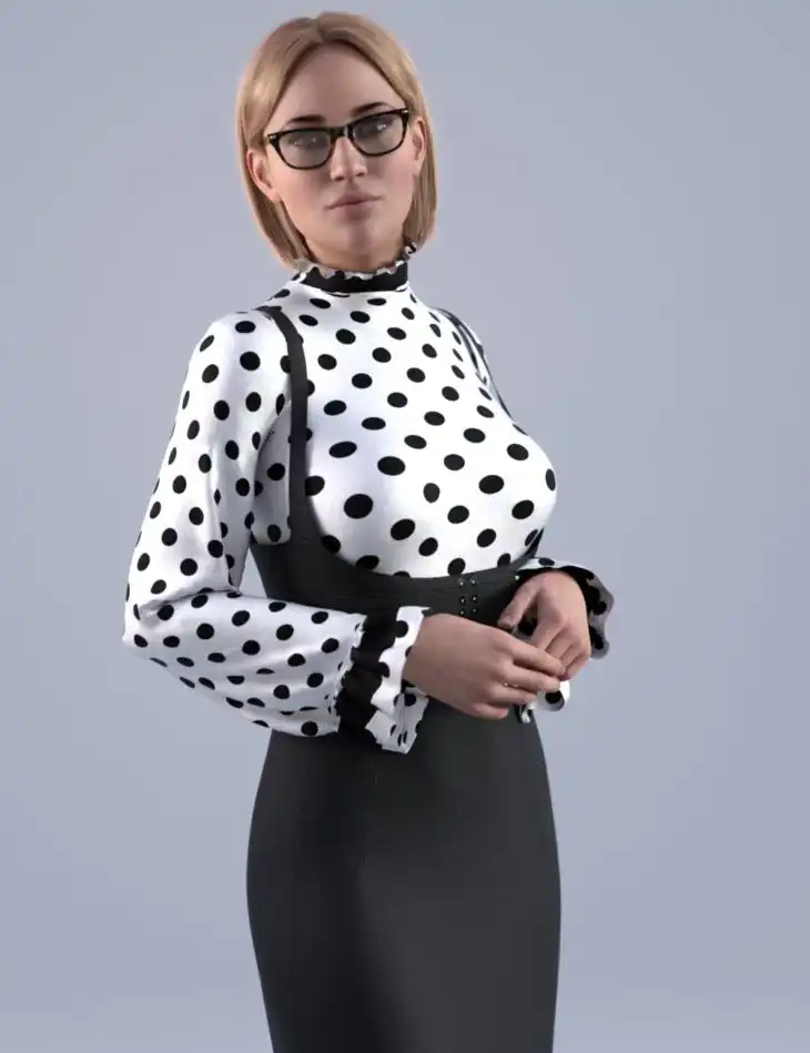 dForce Classy Pinafore Outfit for Genesis 8 Females_DAZ3DDL