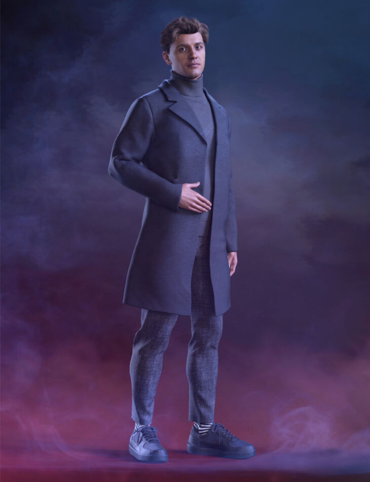 dForce KuJ Fashion Coat Suit for Genesis 9_DAZ3D下载站