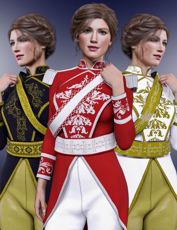 dForce Royal Princess Outfit Textures_DAZ3D下载站