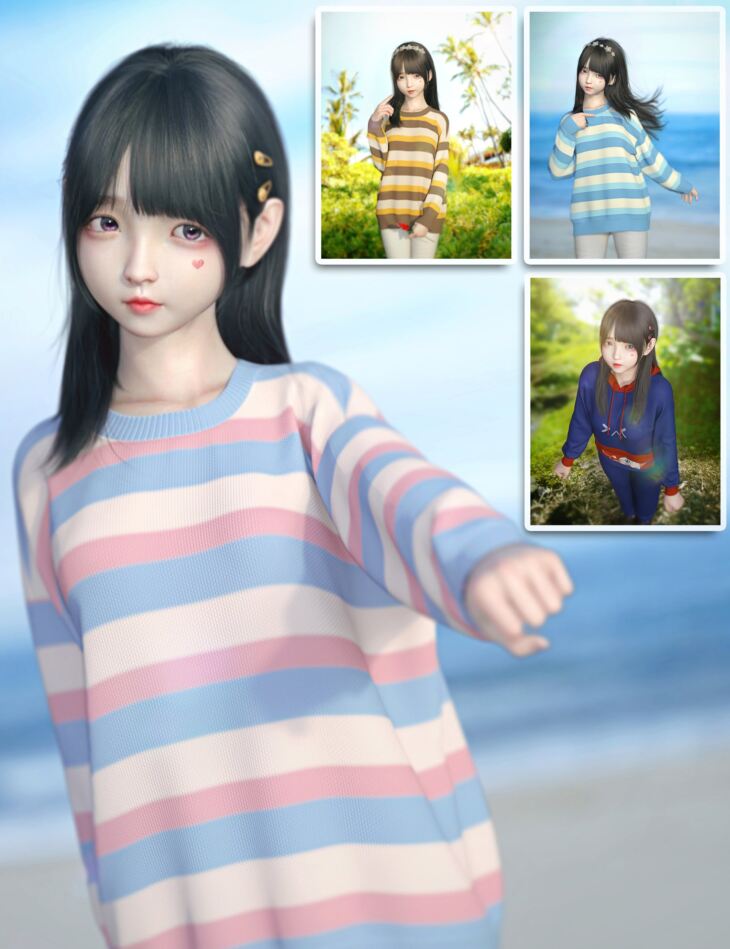 dForce SU Autumn Outfit Bundle for Genesis 8 and 8.1 Females and Genesis 9_DAZ3D下载站