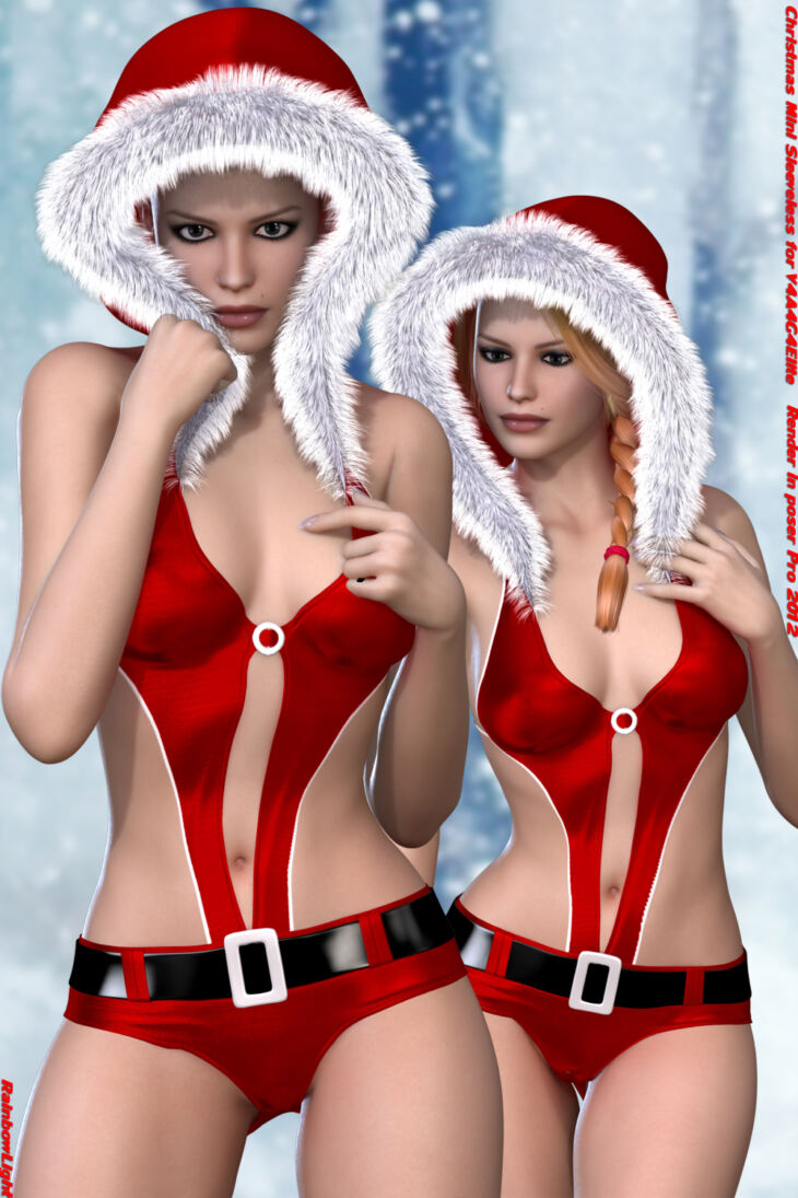 Christmas Mini Sleeveless for V4A4G4Elite_DAZ3D下载站