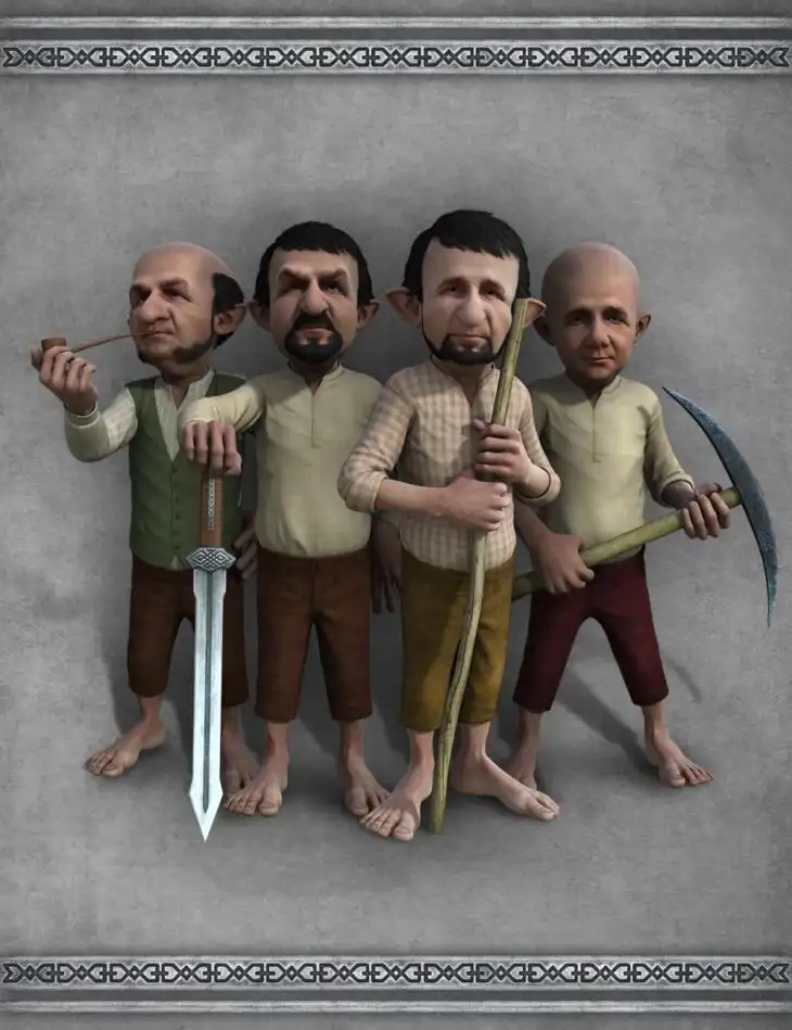 Dwarf Poses for Genesis 2 Male(s)_DAZ3DDL
