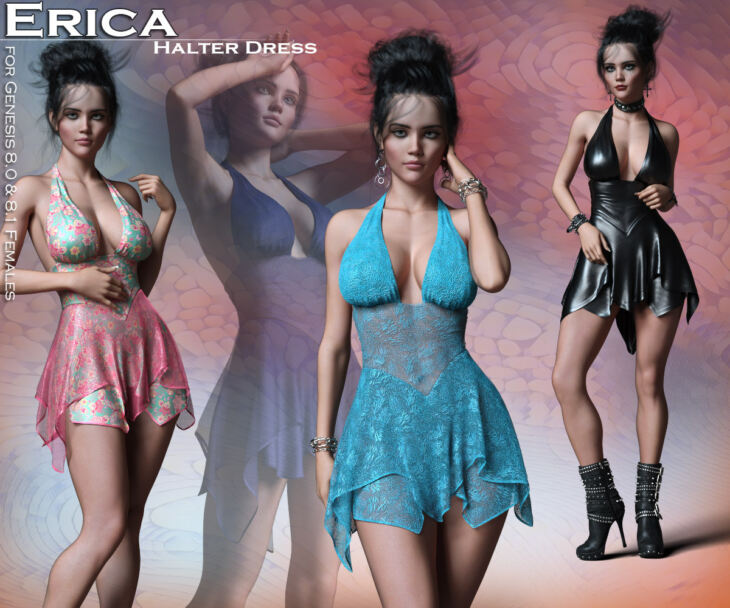 Erica Halter Dress for Genesis 8/8.1 Females_DAZ3D下载站