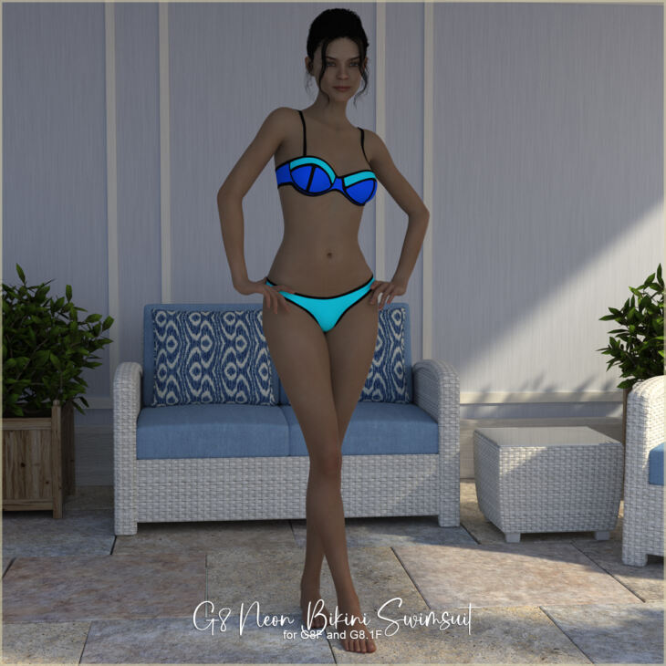 G8 Neon Bikini Swimsuit_DAZ3D下载站