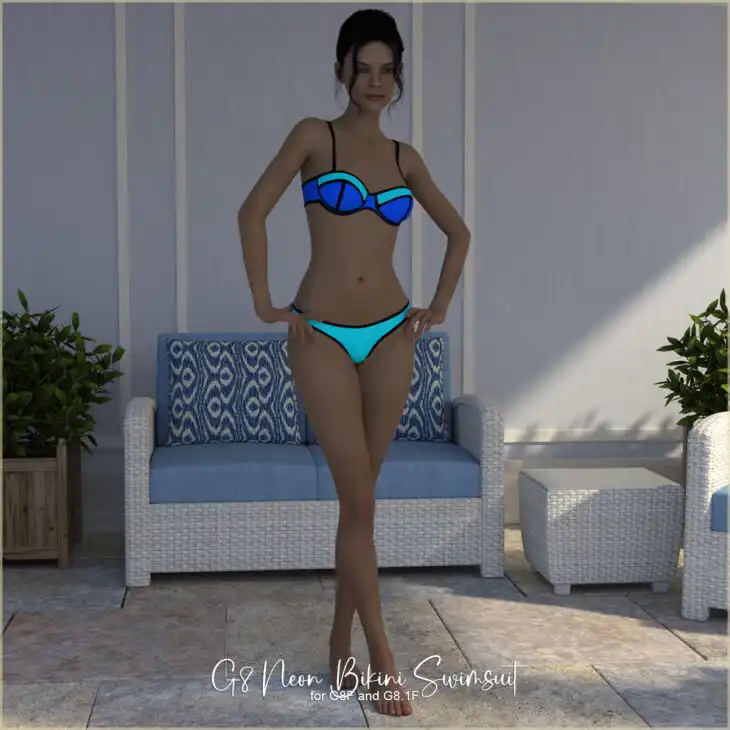 G8 Neon Bikini Swimsuit_DAZ3DDL