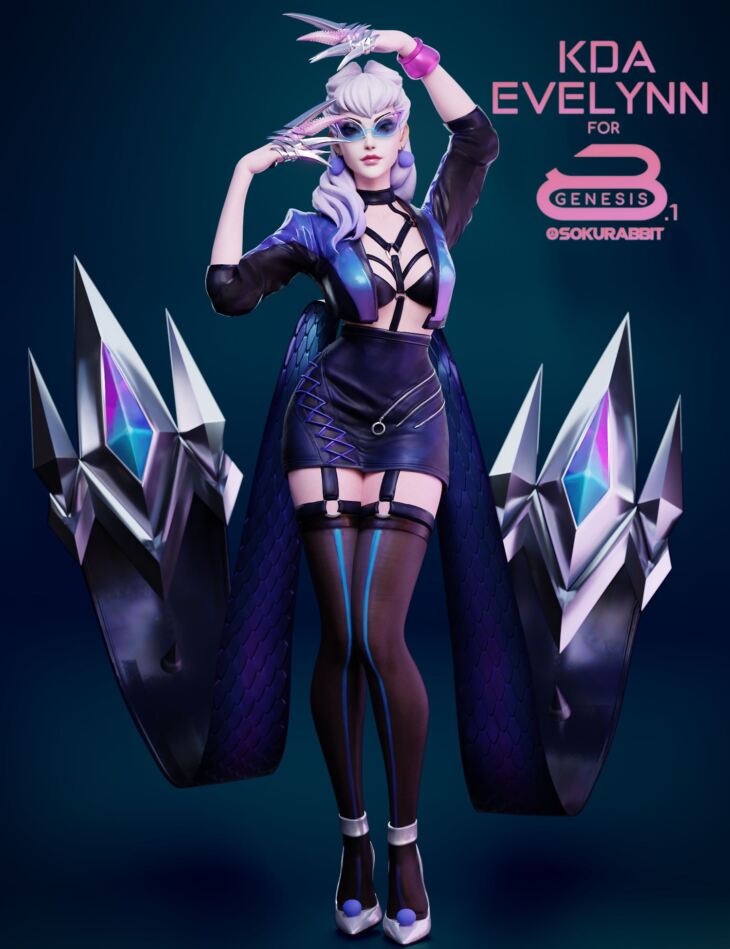 KDA All Out Evelynn For Genesis 8 And 8.1 Female_DAZ3D下载站