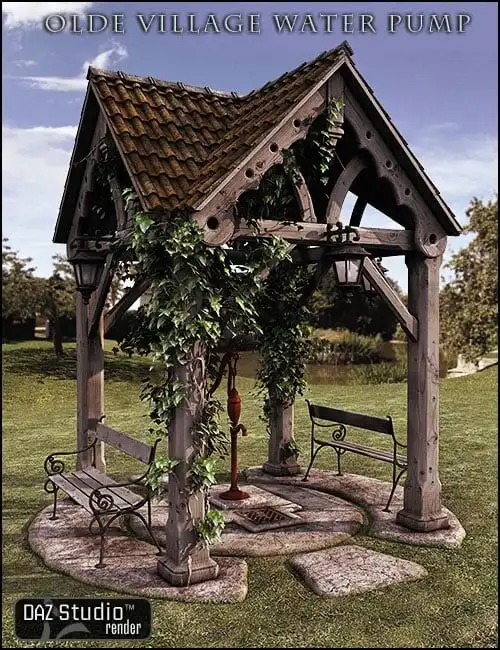 Old Village Water Pump & The Wellspring_DAZ3DDL
