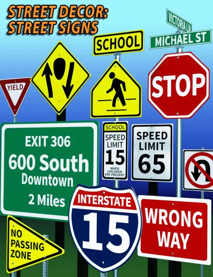 Street Decor – Street Signs_DAZ3DDL