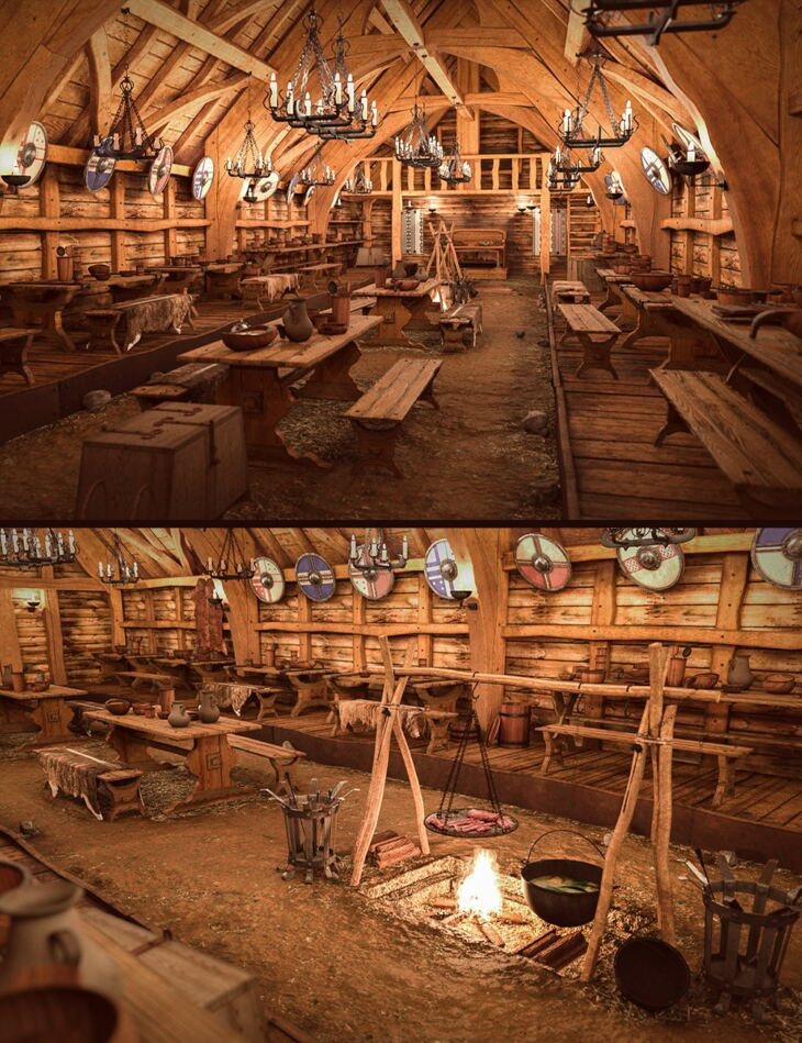 Viking Long House_DAZ3D下载站