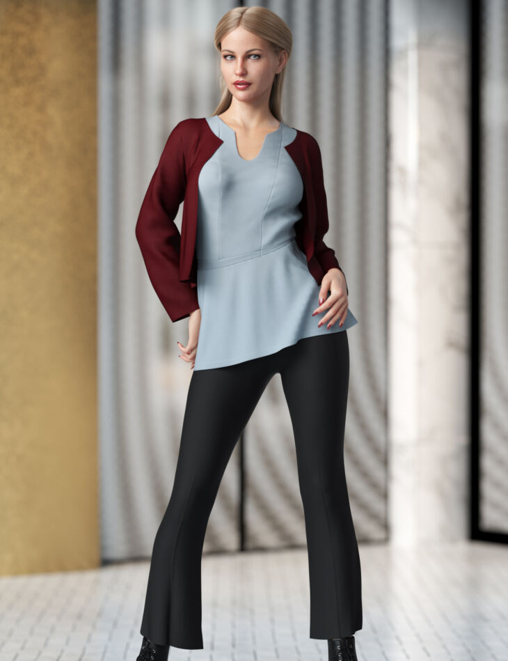 dForce Flared Layer Outfit for Genesis 8 Female(s)_DAZ3DDL