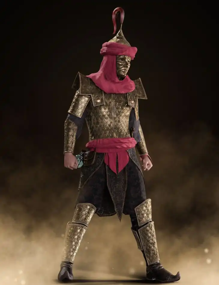 dForce Killer Assassin Outfit for Genesis 8 and 8.1 Males_DAZ3D下载站