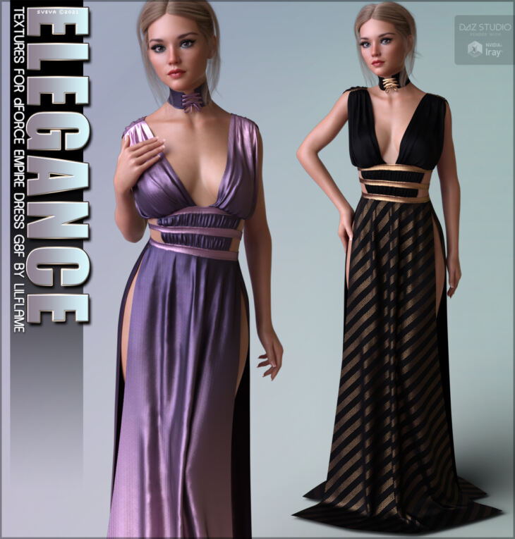 Elegance Textures for dForce Empire Dress G8F_DAZ3D下载站