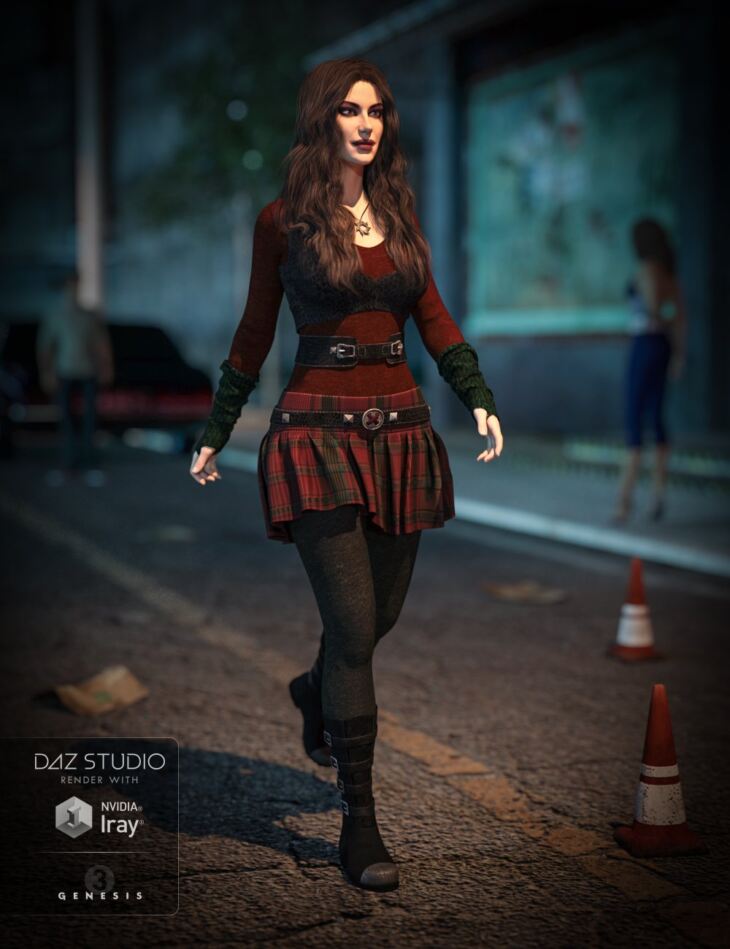 Gone Girl Outfit for Genesis 3 Female(s) & Textures_DAZ3D下载站