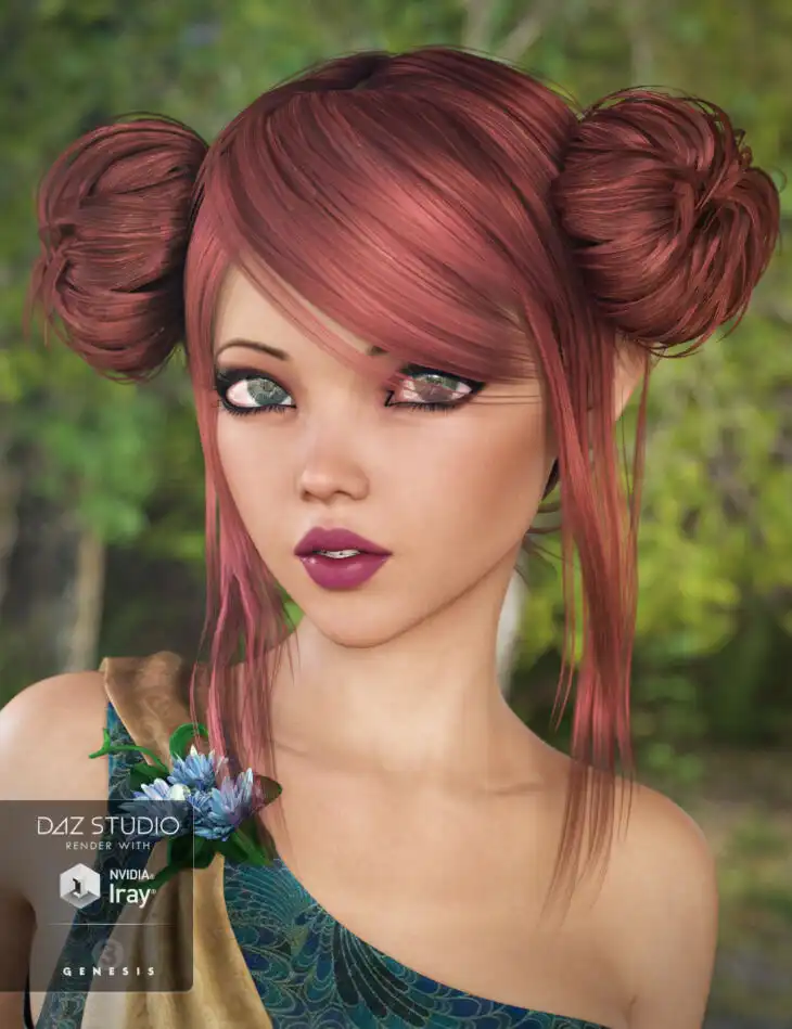 Honey Buns Hair_DAZ3D下载站