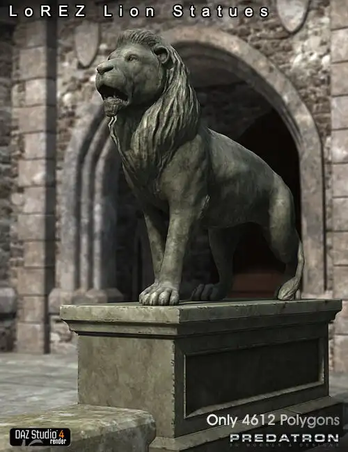 LoREZ Lion Statues_DAZ3DDL