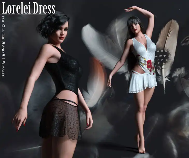 Lorelei Dress for Genesis 8.0 and Genesis 8.1 Females_DAZ3DDL