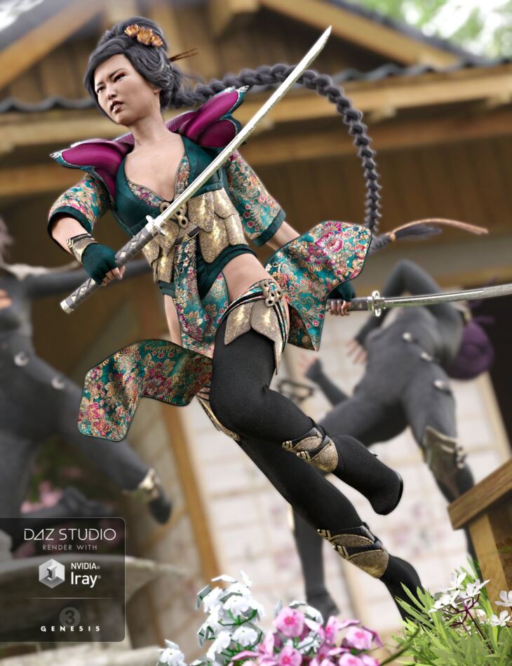 Lotus Maiden Outfit for Genesis 3 Female(s) + Textures_DAZ3D下载站