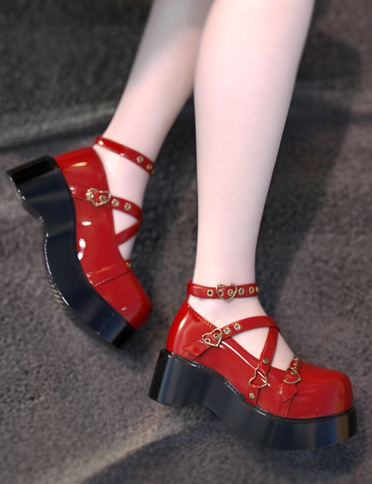 SU Cute Shoes for Genesis 9, 8, and 8.1_DAZ3D下载站