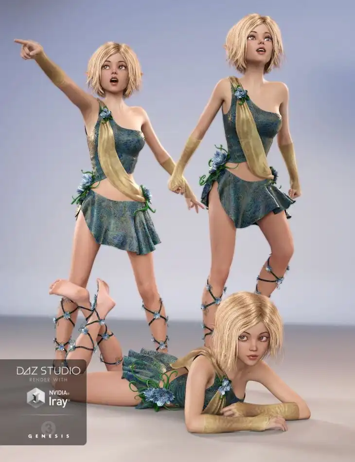 Striking Poses for Mika 7 and Genesis 3 Female_DAZ3D下载站