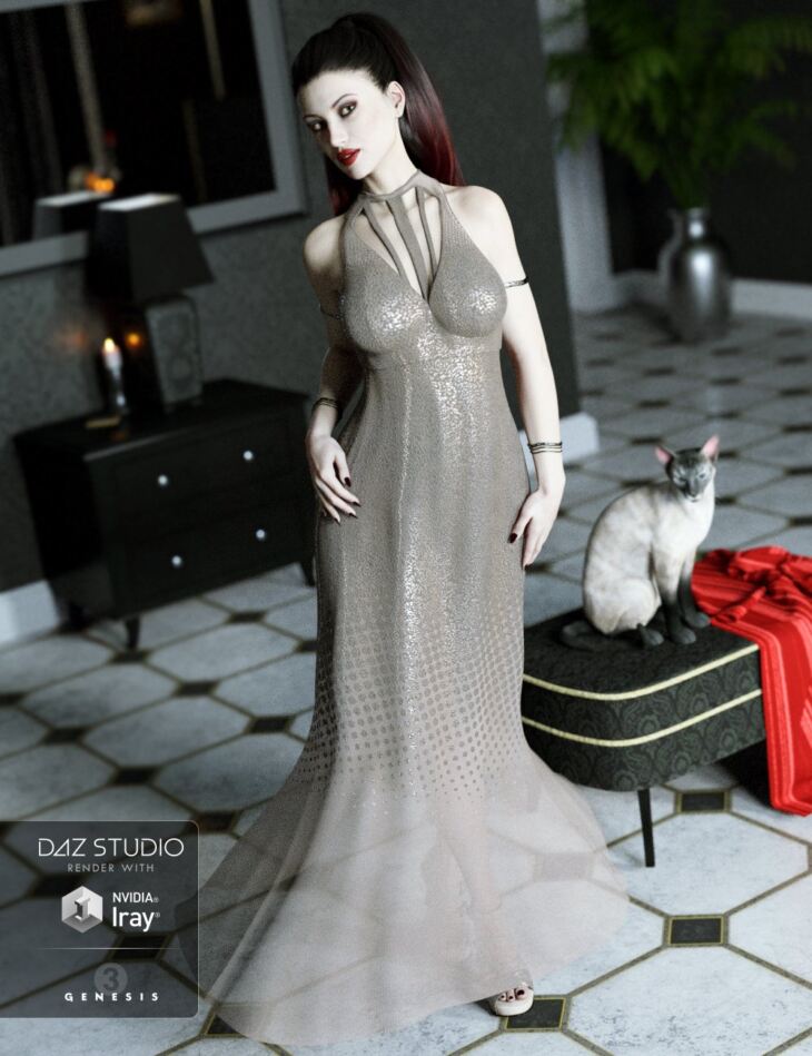 The Maxi Dress for Genesis 3 Female(s) + Textures_DAZ3DDL