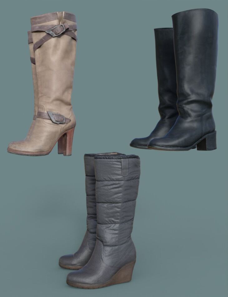 Walking Boots for Genesis 8.1 Females_DAZ3DDL