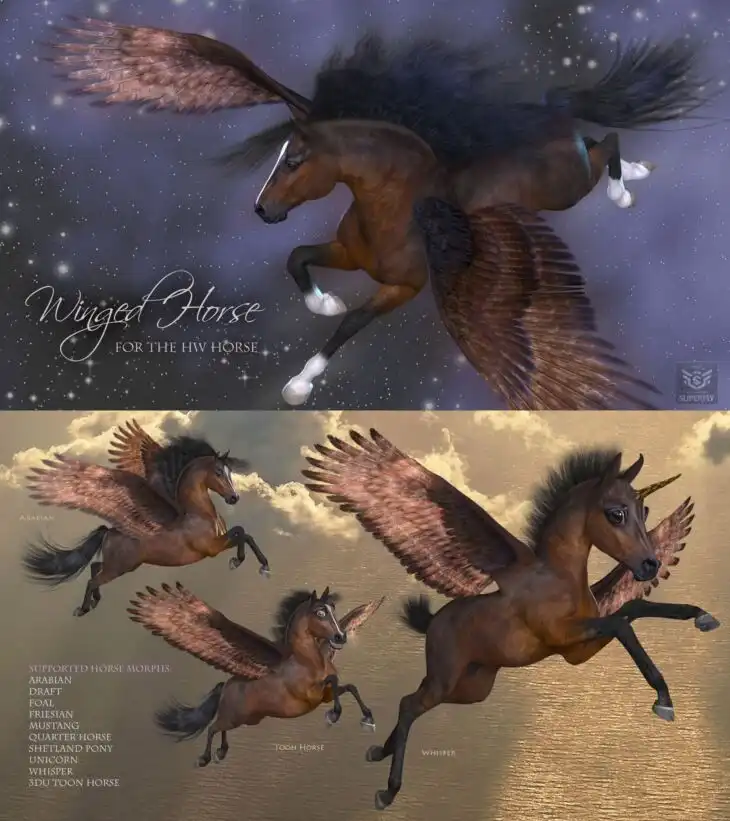 Winged Horse for the HiveWire Horse_DAZ3DDL