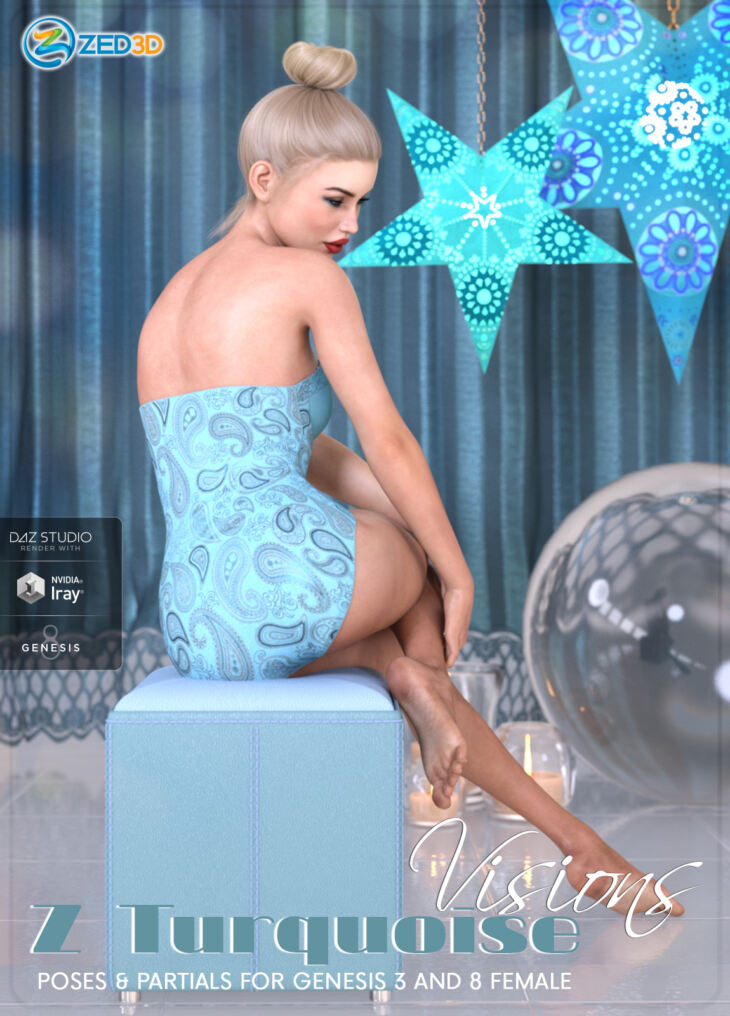 Z Turquoise Visions – Poses and Partials for Genesis 3 and 8F_DAZ3D下载站