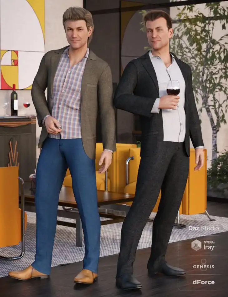 dForce Casual Suit Outfit Textures_DAZ3DDL