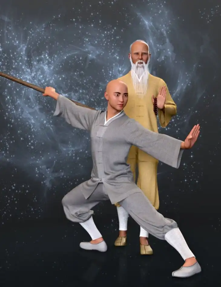dForce MK Monk Suit for Genesis 8 and 8.1 Male_DAZ3D下载站